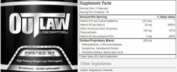Outlaw Laboratory Fasted XT - supplement