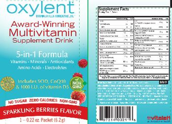 Oxylent Oxylent 5-In-1 Formula Sparkling Berries Flavor - awardwinning multivitamin supplement drink