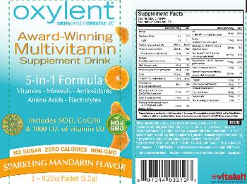 Oxylent Oxylent 5-In-1 Formula Sparkling Mandarin Flavor - awardwinning multivitamin supplement drink