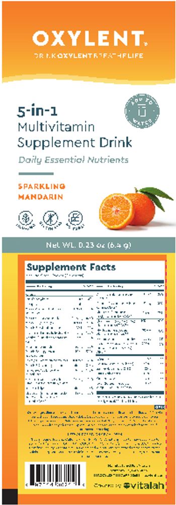 Oxylent Oxylent 5-In-1 Multivitamin Supplement Drink Sparkling Mandarin - 5in1 multivitamin supplement drink