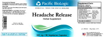 Pacific BioLogic Headache Release - herbal supplement