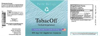 Pacific BioLogic TobacOff - herbal supplement