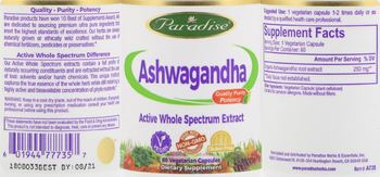 Paradise Ashwagandha - supplement