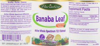 Paradise Banaba Leaf - supplement