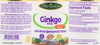 Paradise Ginkgo Biloba - supplement