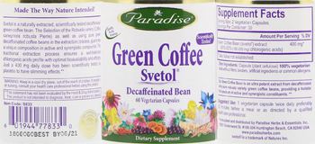 Paradise Green Coffee Svetol - supplement