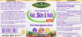 Paradise Vital Treasures Hair, Skin & Nails - supplement