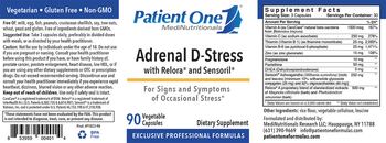 Patient One 1 MediNutritionals Adrenal D-Stress - supplement