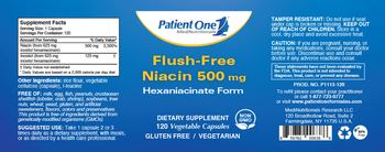 Patient One 1 MediNutritionals Flush-Free Niacin 500 mg - supplement