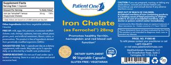 Patient One 1 MediNutritionals Iron Chelate (As Ferrochel) 28 mg - supplement