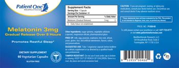 Patient One 1 MediNutritionals Melatonin 3mg Gradual Release - supplement