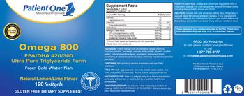 Patient One 1 MediNutritionals Omega 800 Natural Lemon/Lime Flavor - supplement