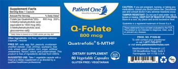 Patient One 1 MediNutritionals Q-Folate 800 mcg - supplement