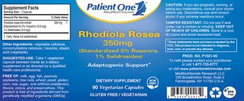 Patient One 1 MediNutritionals Rhodiola Rosea 350 mg - supplement