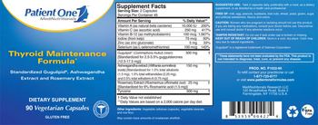 Patient One 1 MediNutritionals Thyroid Maintenance Formula - supplement