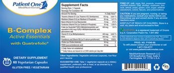 Patient One MediNutritionals B-Complex Active Essentials - supplement
