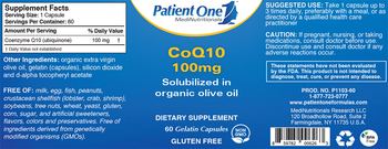 Patient One MediNutritionals CoQ10 100 mg - supplement