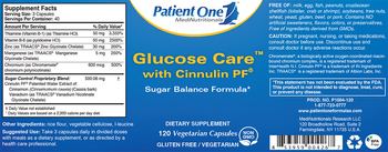 Patient One MediNutritionals Glucose Care with Cinnulin PF - supplement