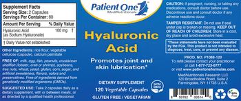Patient One MediNutritionals Hyaluronic Acid - supplement