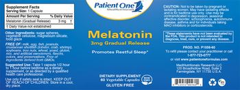 Patient One MediNutritionals Melatonin 3 mg Gradual Release - supplement