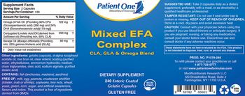 Patient One MediNutritionals Mixed EFA Complex CLA, GLA & Omega Blend - supplement