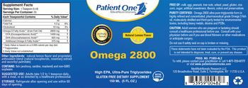 Patient One MediNutritionals Omega 2800 Natural Lemon Flavor - gluten free supplement