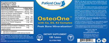 Patient One MediNutritionals OsteoOne with Ca, D3, K2 Complex - supplement