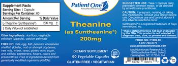 Patient One MediNutritionals Theanine (as Suntheanine) 200 mg - supplement