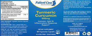 Patient One MediNutritionals Turmeric Curcumin 500 mg - supplement