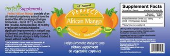 Perfect Supplements Perfect African Mango - supplement
