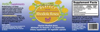 Perfect Supplements Perfect Rhodiola Rosea - supplement