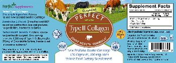 Perfect Supplements Perfect Type II Collagen 800 mg - whole food supplement