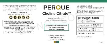 Perque Choline Citrate - supplement