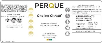 Perque Choline Citrate - supplement