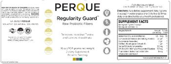 Perque Regularity Guard Raw Probiotic Fibers - supplement