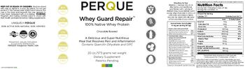 Perque Whey Guard Repair 100% Native Whey Protein Chocolate Flavored - supplement