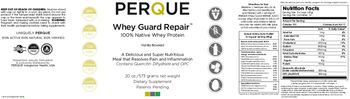 Perque Whey Guard Repair 100% Native Whey Protein Vanilla Flavored - supplement