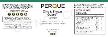 Perque Zinc & Throat Guard Lozenges - supplement