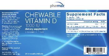 Pharmax Chewable Vitamin D 1000 IU Blackcurrant Flavor - supplement