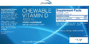 Pharmax Chewable Vitamin D 1000 IU Natural Blackcurrant Flavor - vitamin supplement