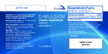 Pharmax D- Mulsion 1000 IU Citrus Flavor - vitamin supplement