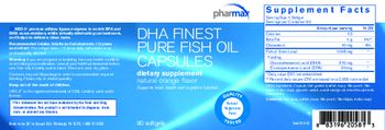 Pharmax DHA Finest Pure Fish Oil Capsules Natural Orange Flavor - essential fatty acid supplement