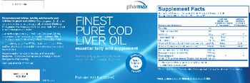 Pharmax Finest Pure Cod Liver Oil - essential fatty acid supplement