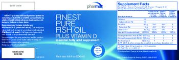 Pharmax Finest Pure Fish Oil Plus Vitamin D Natural Orange Flavor - essential fatty acid supplement