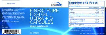 Pharmax Finest Pure Fish Oil Ultra + D Capsules - supplement