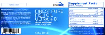 Pharmax Finest Pure Fish Oil Ultra + D Natural Orange Flavor - supplement