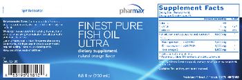Pharmax Finest Pure Fish Oil Ultra Natural Orange Flavor - supplement