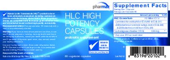 Pharmax HLC High Potency Capsules - probiotic supplement