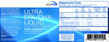 Pharmax Ultra EPA/DHA Liquid Natural Orange Flavor - essential fatty acid supplement