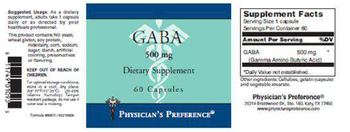 Physician's Preference GABA 500 mg - supplement